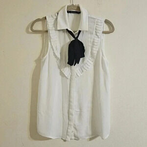 Zara Ruffle Front Blouse